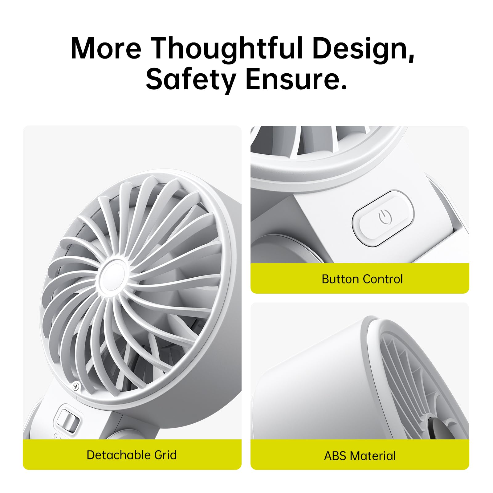 JISULIFE Handheld Fan Life7 – Ultimate Flexibility: High-Power Motor, LED Display, 13 Hrs Cooling, 3600mAh Rechargeable, 5-Speed, Foldable Design, 3-IN-1 Portable Fan for Travel Cruise Beach(Grey)