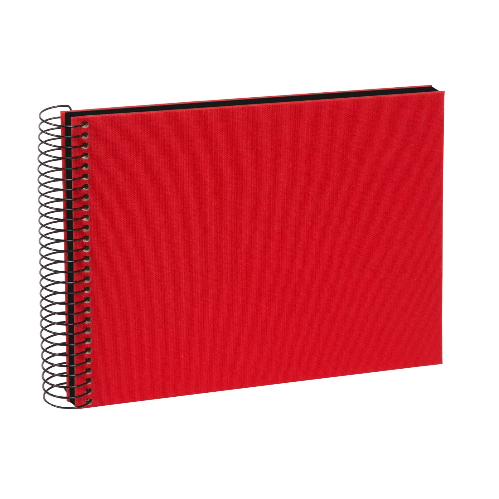 goldbuch Bella Vista 20993 Spiral Album, Photo Album 24 x 17 cm, Photo Album with 40 Black Pages, Linen Memory Album, Photo Book for Pictures and Photos for Gluing, Red