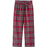 Spring&Gege Boys and Men Soft Flannel Pajamas Pants Plaid PJ Pants Lounge Long Bottoms