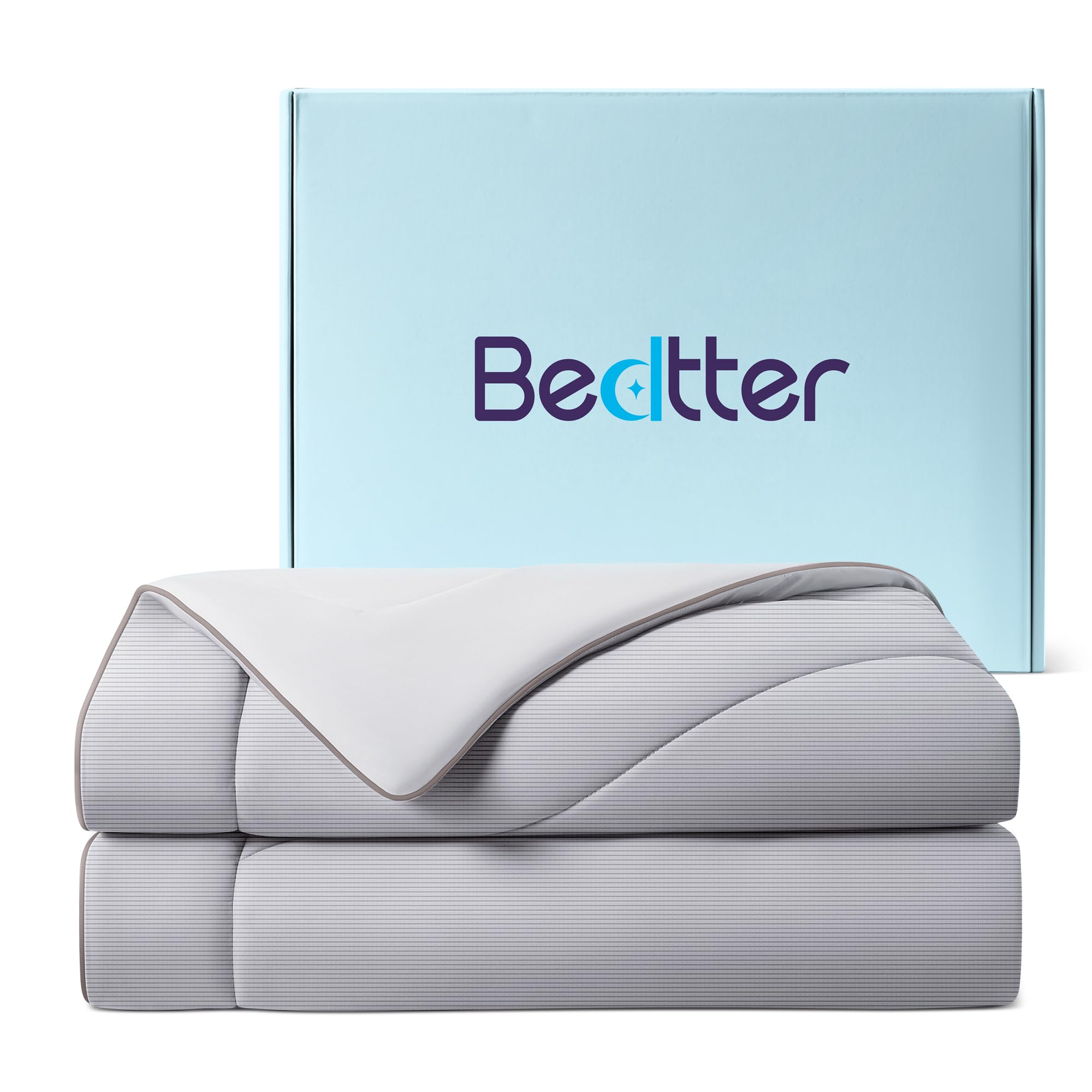 Photo 1 of King/Cali King Cooling Comforter, Blanket for Hot Sleepers, All Season Bedding to Keep Cool for Night Sweats, Breathable Lightweight Upgraded Cold Blanket, 106x90 Inches, Grey