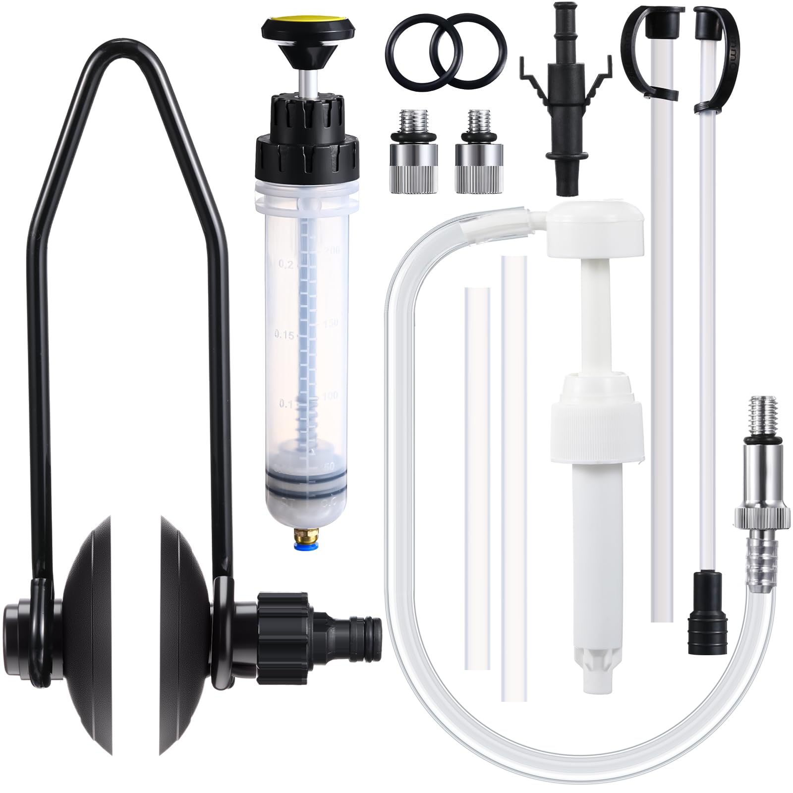 Photo 1 of Threlaco 3 Pcs Summer Outboard Motor Flusher, Lower Unit Oil Pump and Fluid Extractor Set Double Sided Boat Ear Muffs Engine Motor Flusher Fluid Pump for Most Marine Outboard Motors(Round)
