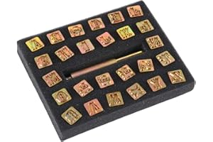 YAEKOO 27pcs Craft Tools Standard Alphabet Stamp Punch Set 1/2" (13 mm) A-Z Leather Craft Stamping Tool (1/2 Inch)