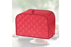 LXUEJIE Toaster Cover 2 Slice, Two Slice Bread Machine Cover Quilted Toaster Covers, Small Appliance Covers For Kitchen, Kitchen Appliance CoversPolyester and Cotton Quilted, Red