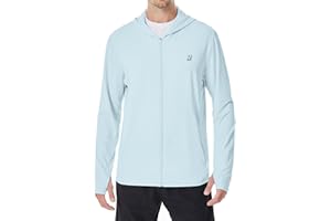 Roadbox Men's UPF 50+ Sun Protection Hoodie Jacket Lightweight Zip Fishing Hiking UV Shirts with Pockets and Thumbholes