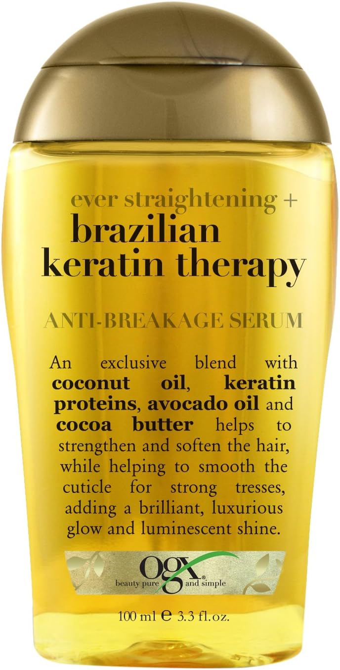 OGX Anti-Breakage Serum, Ever Straight Brazilian Keratin Therapy, 3.3oz