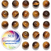 NCB 200pcs 4mm Yellow Tiger's Eye Loose Beads for Jewelry Making, Natural Semi Precious Beads Round Smooth Gemstones Spacer Beads Charms for Necklaces Bracelets (Yellow Tiger's Eye, 4mm 200Beads)