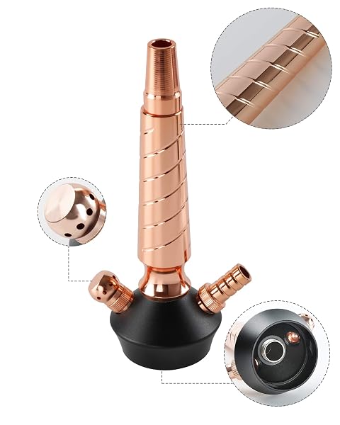 REANICE 17.5″ HOOKAH SET WITH 1 HOSE GLASS HOOKAH KIT WITH SHISHA ACCESSORIES (CLEAR) …