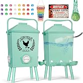 TGEYD 4.2 Gallon Automatic Chicken Waterer &amp; Hanging Chicken Feeder Set | Chicken feeder and waterer set for backyard chickens, No-Waste feeder and self-refilling waterer, chicken coop accessories