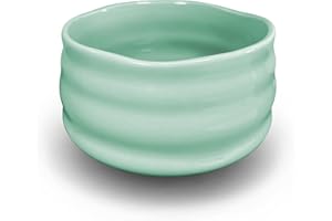AIYICIII Ceramic Matcha Bowl, Handmade Japanese Green Tea Cup,Matcha Whisk Bowl For Ceremony Chawan 500ml 17oz (Light greenish blue)