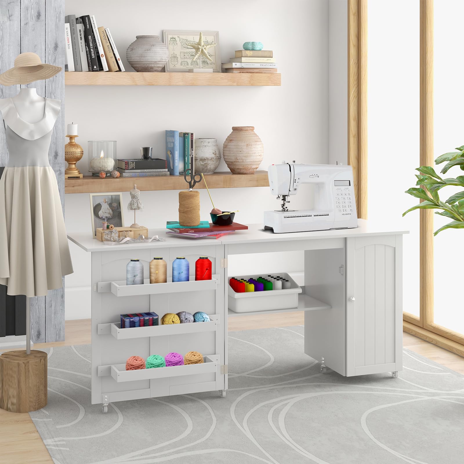 COSTWAY Sewing Machine Table, 62.5