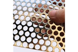 FengYoo 19 Gauge Perforated Metal Sheets Expanded Metal Mesh Aperture 0.32in 8mm (Approximately 1/3") 36"x18" Perforated Stainless Steel Sheet Stainless Steel Mesh Screen Panel