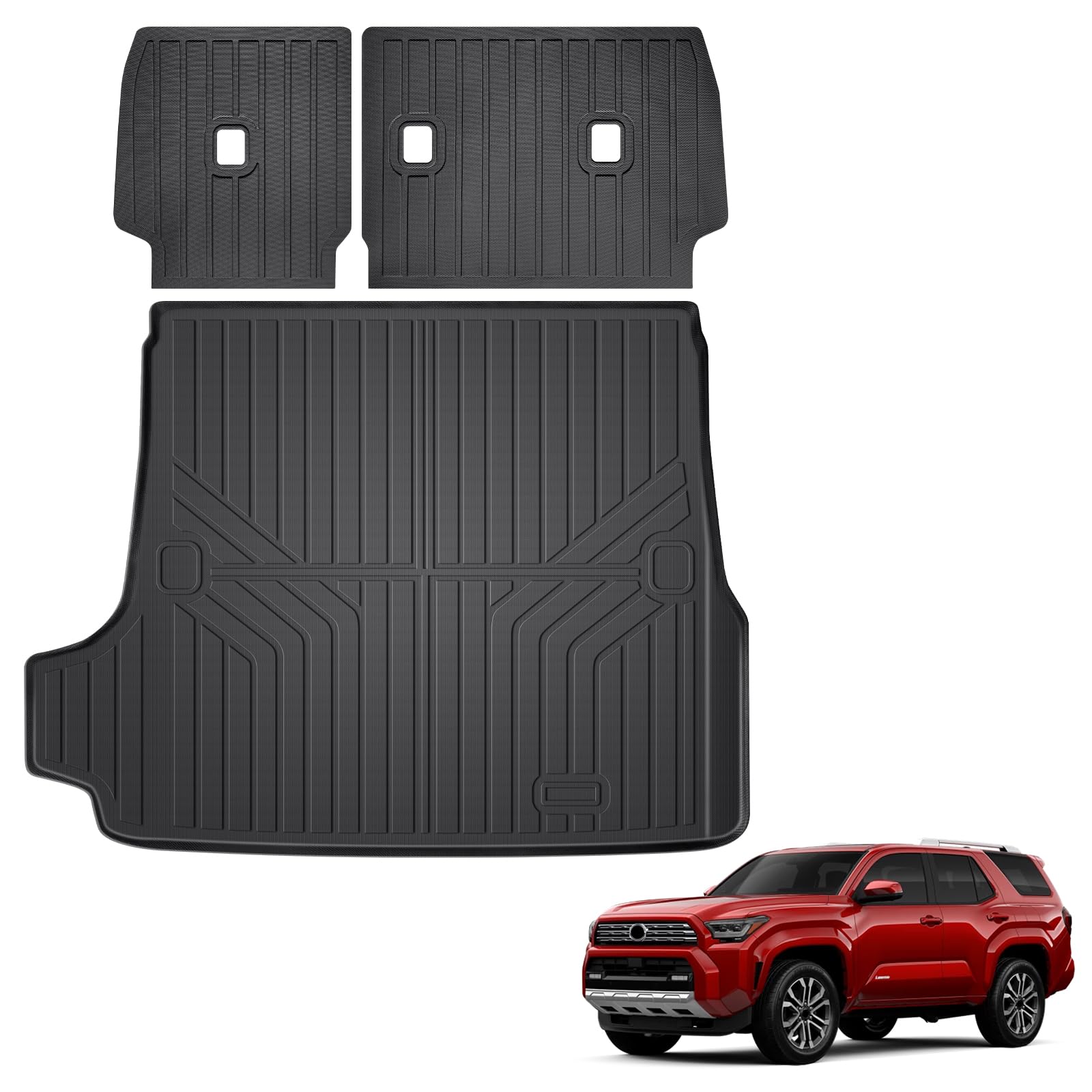 Photo 1 of TECHPICCO Cargo Mat for 4Runner 2025 2026, Cargo Liner Trunk Mat TPE Back Seat Cover Compatible with Toyota 4Runner Accessories 2025 2026 (Trunk Mat+Backrest Mats)