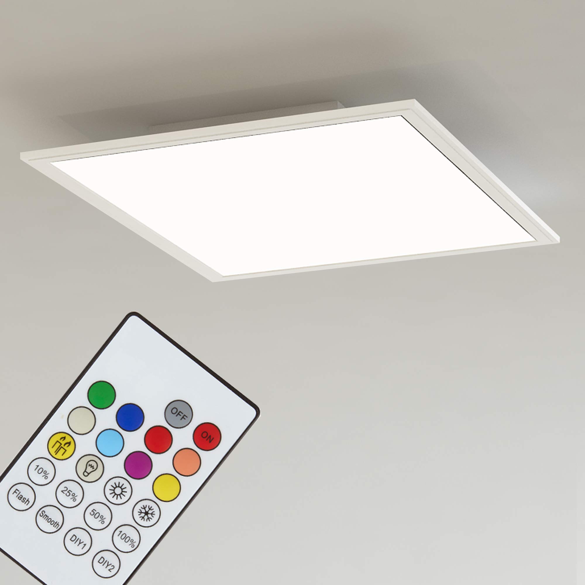 BRILONER Leuchten LED Ceiling Light Panel, Recessed Light, 18 W, Dimmable, Colour Temperature Control, App Control, Bluetooth, Square, White, 29.5 cm, 29.5 x 29.5 cm