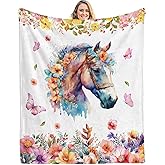 Horse Throw Blanket for Girls,Super Soft Blanket for Girls Birthday (50 * 60 in, Horse)