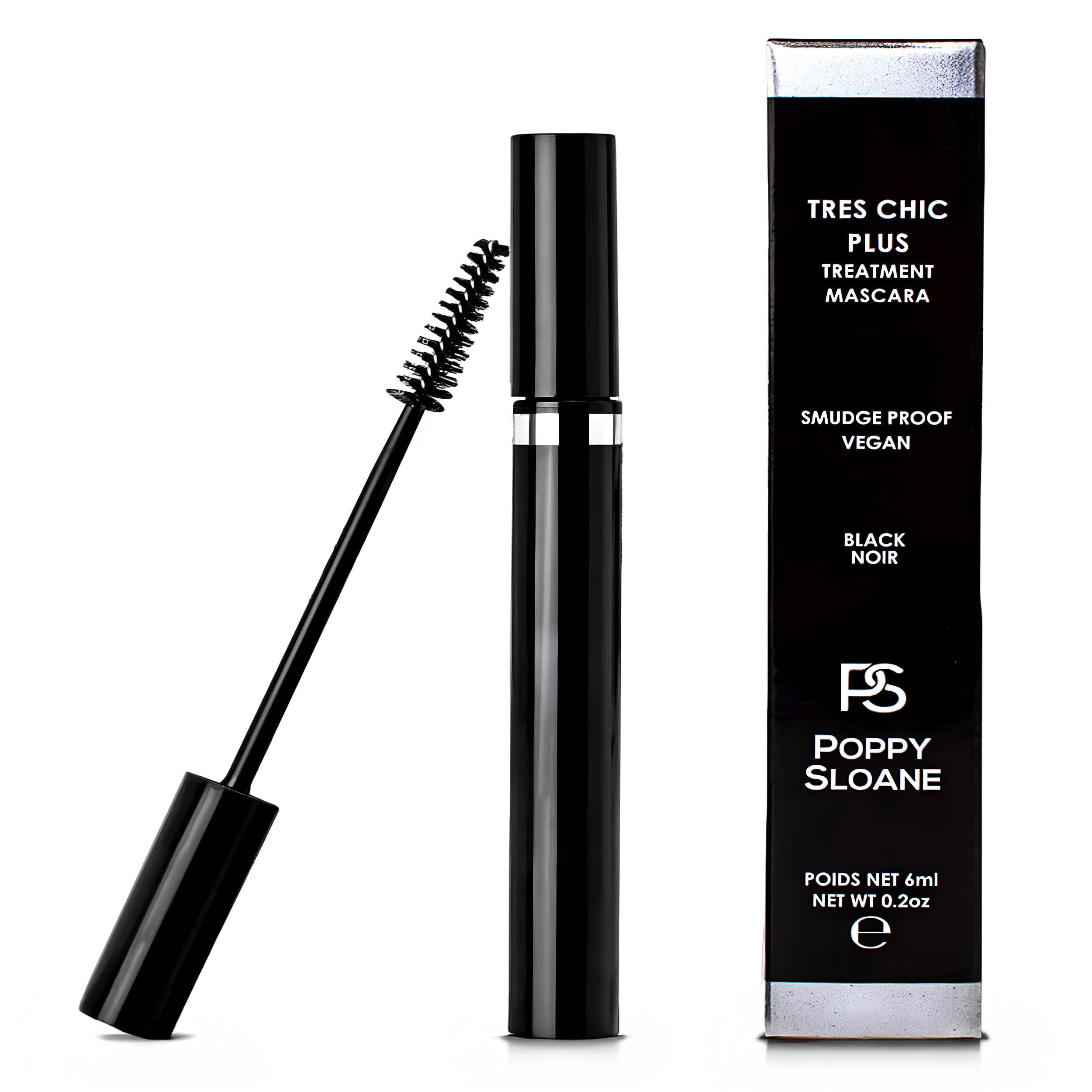 Poppy Sloane - Vegan Tubing Mascara with Capixyl – Smudge-Proof, Flake-Free, Long-Lasting Formula for Fuller, Longer Lashes | Smear-Proof, Lash-Defining, Lengthening & Volumizing