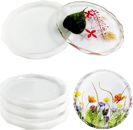 Amazon 4パック コースター型 樹脂鋳造用 ダイヤモンドエポキシ樹脂シリコン型 瑪瑙スライスコースター カップマット ホームデコレーション コースター オンライン通販