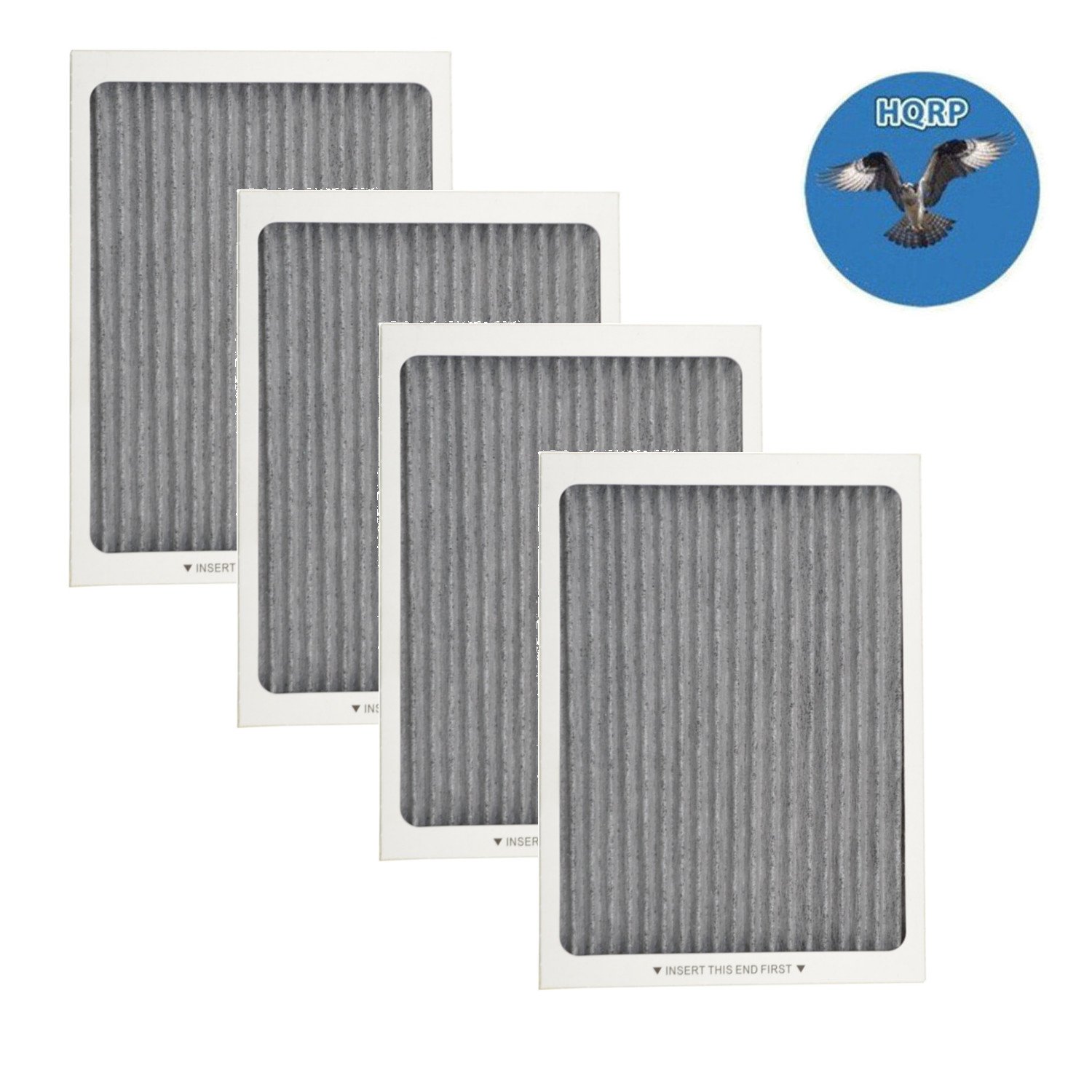 HQRP 4-pack Refrigerator Carbon-Activated Air Filter for Electrolux 242047801 242047804 EAFCBF PS1993820 Replacement + HQRP Coaster
