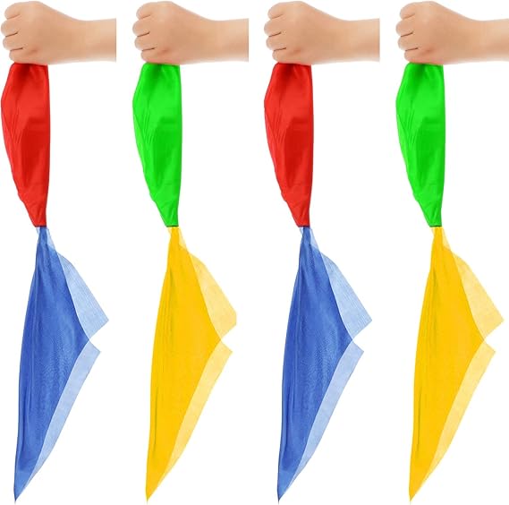 Amazon Co Jp マジックスカーフ 色が変わるシルク ハンカチマジックプロップスカーフ マジックトリックストリート用 4ピース 服 ファッション小物