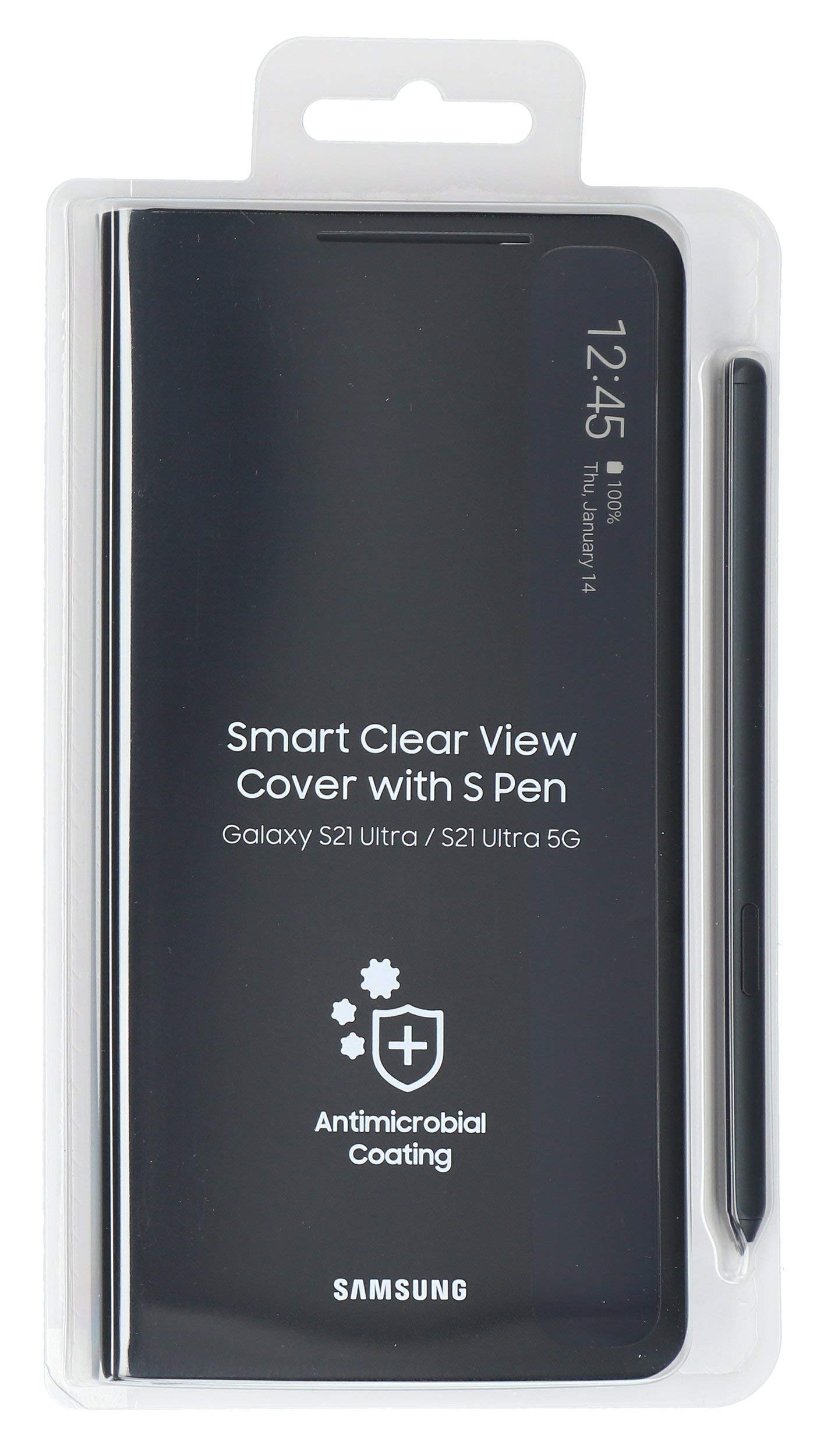 Samsung Clear View Cover + S Pen for G998B Samsung Galaxy S21 Ultra, Black Colour