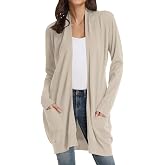 GRACE KARIN Long Cardigan for Women Lightweight Open Front with Pockets | Oversized Cardigan Sweaters for Women, Soft Knit, Casual Fall Clothes, Layering Piece for Fall, Winter &amp; Office Wear