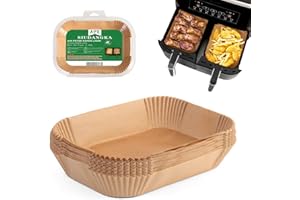 SIUDANGKA Air Fryer Liners Disposable, 200 pcs Rectangle Air Fryer Parchment Paper Sheets Air Fryer Accessories for Ninja SL401 DoubleStack XL 2-Basket Air Fryer, S006S02