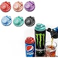 6-Pack Soda Can Lids with Twist-Off Caps Reusable BPA-Free Can Covers for Soda, Beer & Energy Drinks, Universal Fit 202/206 C