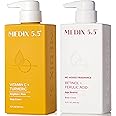 Medix 5.5 Fragrance Free Firming Retinol Body Lotion + Brightening Vitamin C Cream 2pc Skin Care Set, Crepey Skin Care Treatment, Anti Aging Body Cream & Face Moisturizer For Crepe Skin & Dark Spots