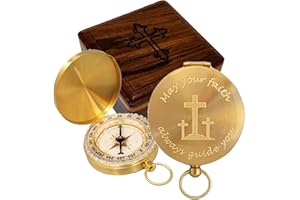STANLEY LONDON Personalized Compass for Baptism, Confirmation, First Communion | Engraved Gift of Faith for Catholic or Christian Men, Teen Boy, Boys, Son, Grandson