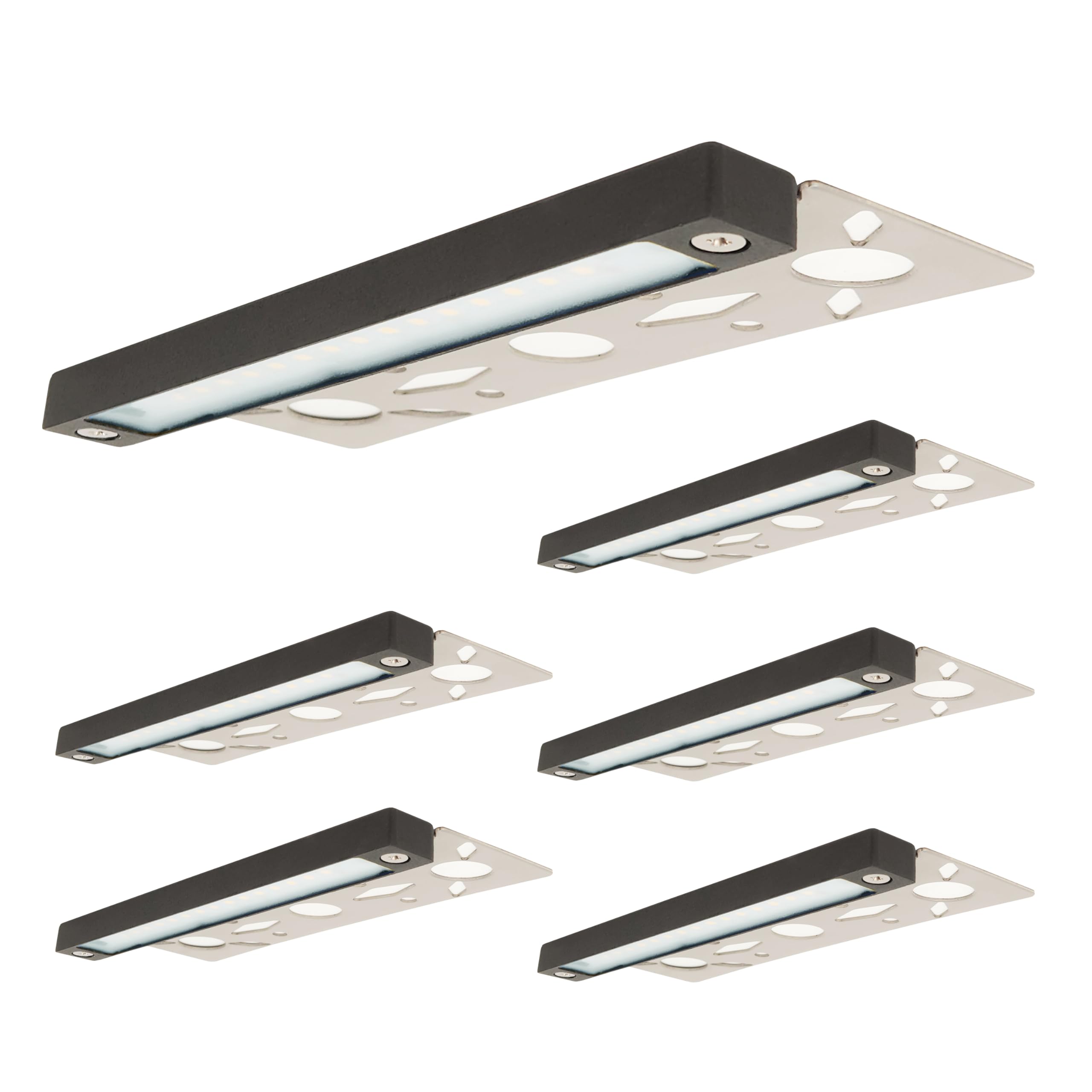 Photo 1 of LUMENGY 7-inch 3w Super Slim LED Hardscape Light, 3 Mounting Plates for Paver Steps, Walls, Decks and Ceiling, 5000K Daylight, No Visiable Screws, Black, Easy Installation, 50K Lifespan (6-Pack)