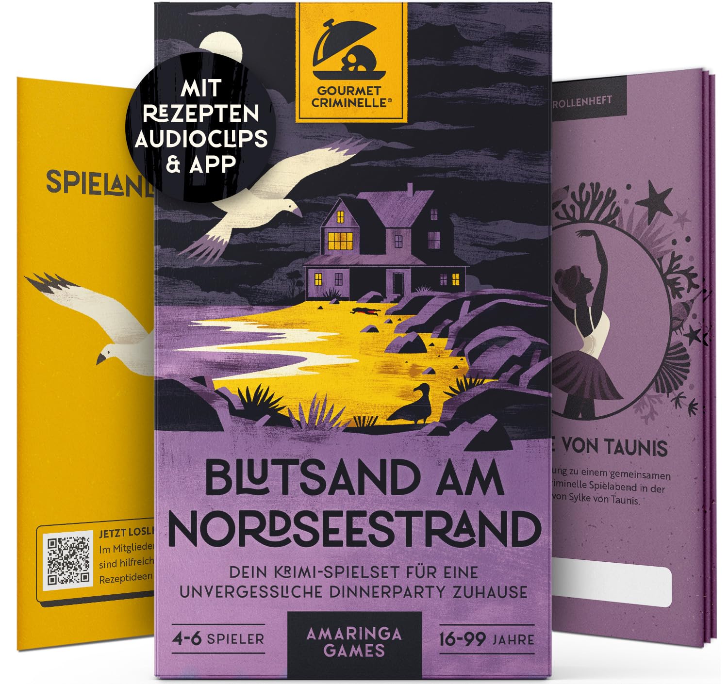 Gourmet Criminelle® Crime Dinner for Home, 4 to 6 People, Mysterious Murder Case for Your Dinner Party [Blood Sand on the North Sea Beach]