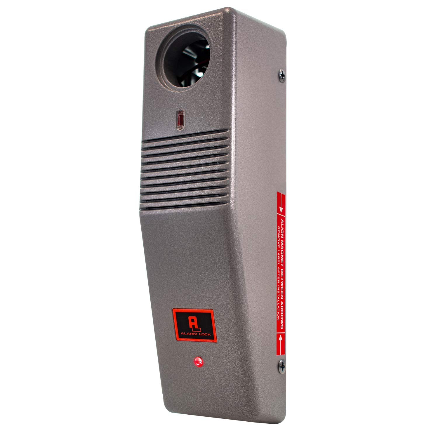 Alarm Lock PG21MS Pilfergard 95 Decibel Dual Piezo Siren Surface Mount Door Alarm, 9V Battery, Metallic Silver Finish