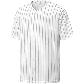 YWIES Mens Button Down Plain Baseball Jersey, Blank Softball Team Uniform, Hip Hop Hipster Short Sleeve Active Shirts