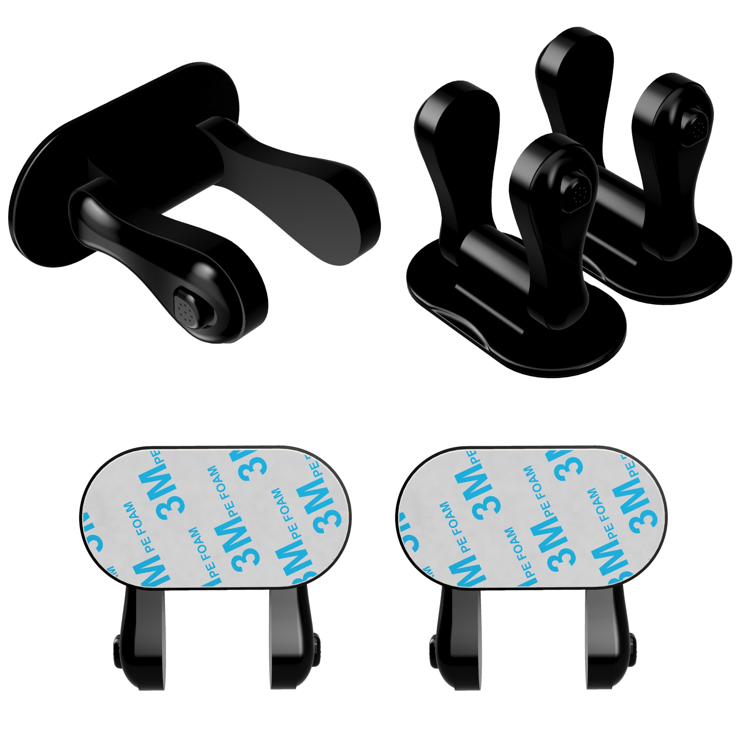 GADGETTO Universal Child Lock for Doors or Windows (2 Pieces) Door Handles, Window Latches, Safety Lever for Gluing, Protection for Children and Pets (White) (Black)