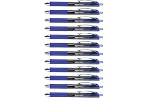 �鶹�� Basics Gel Pens Fine Point Smooth Writing Pens, Retractable, Blue, 0.7mm, 12 Pack