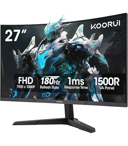 KOORUI モニター 27インチ WQHD 120Hz 1ms KOORUI Monitor Para Jogos De 27 Polegadas, Qhd (2560 X 1440) R1500