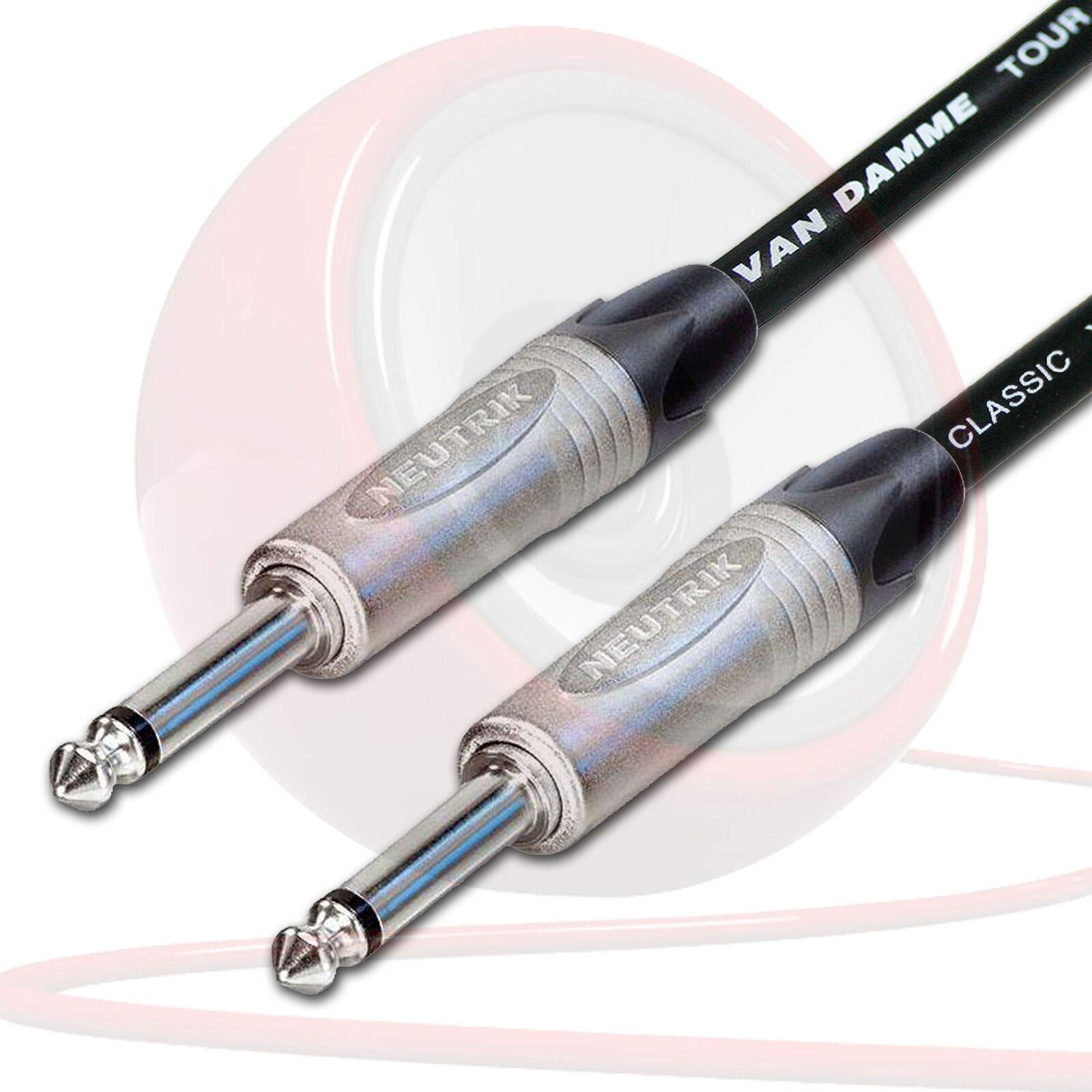 Van Damme PRO Guitar Lead. 1/4 inch Mono Neutrik Straight Jacks 2m, 3m, 5m Cable