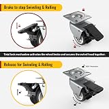 HOLKIE Heavy Duty 50mm Castors Set of 4 with 2 Brakes 400KG Capacity view 6