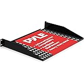 Pyle 19-Inch 2U Server, Vented Shelves for Good Air Circulation, Cantilever, Wall Rack, Universal Device, Cabinet Shelf, Computer Case Mounting Tray, Black (PLRSTN22U), 1 Unit