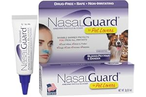 NasalGuard Airborne Particle Blocker Gel for Pet Lovers – Helps Reduce Inhalation of Pet Hair, Dander & Allergens – Drug-Free