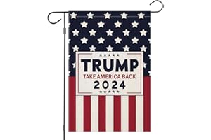 EKOREST Trump 2024 Garden Flags for Election Outside, Take America Back with American Flag Yard Decoration,Small Outdoor Decor for American President Election,12x18 Inch Double Sided