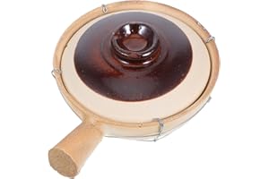 JECOMPRIS Clay Cooking Pot with Lid White Stave Hot Pot for Korean and Chinese Style Bibimbap Casserole Even