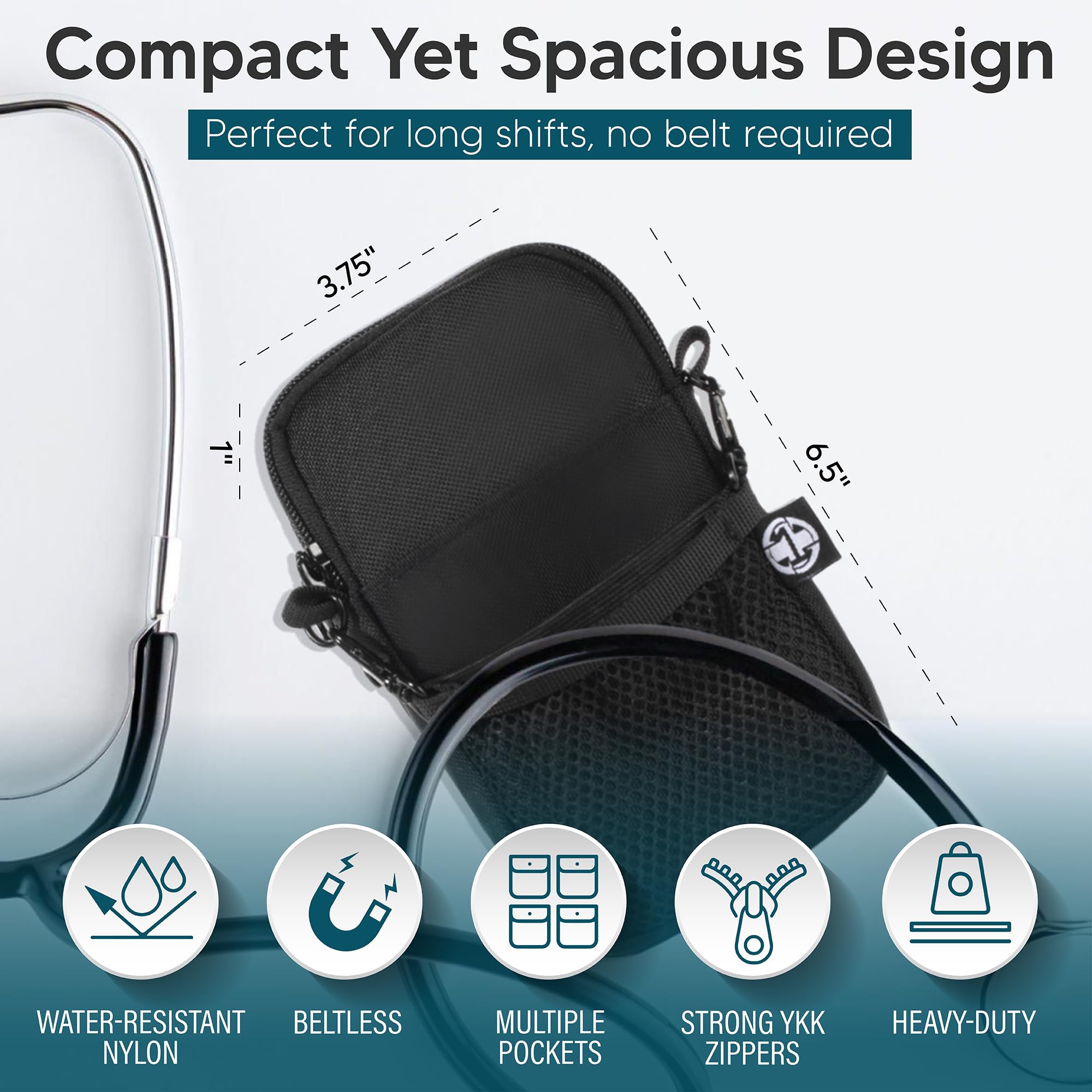 First Lifesaver Nurse Fanny Pack Pocket Organizer for Nurses, Nursing Students | Traveling Waist Pack | Water-Resistant & Magnetic Closur