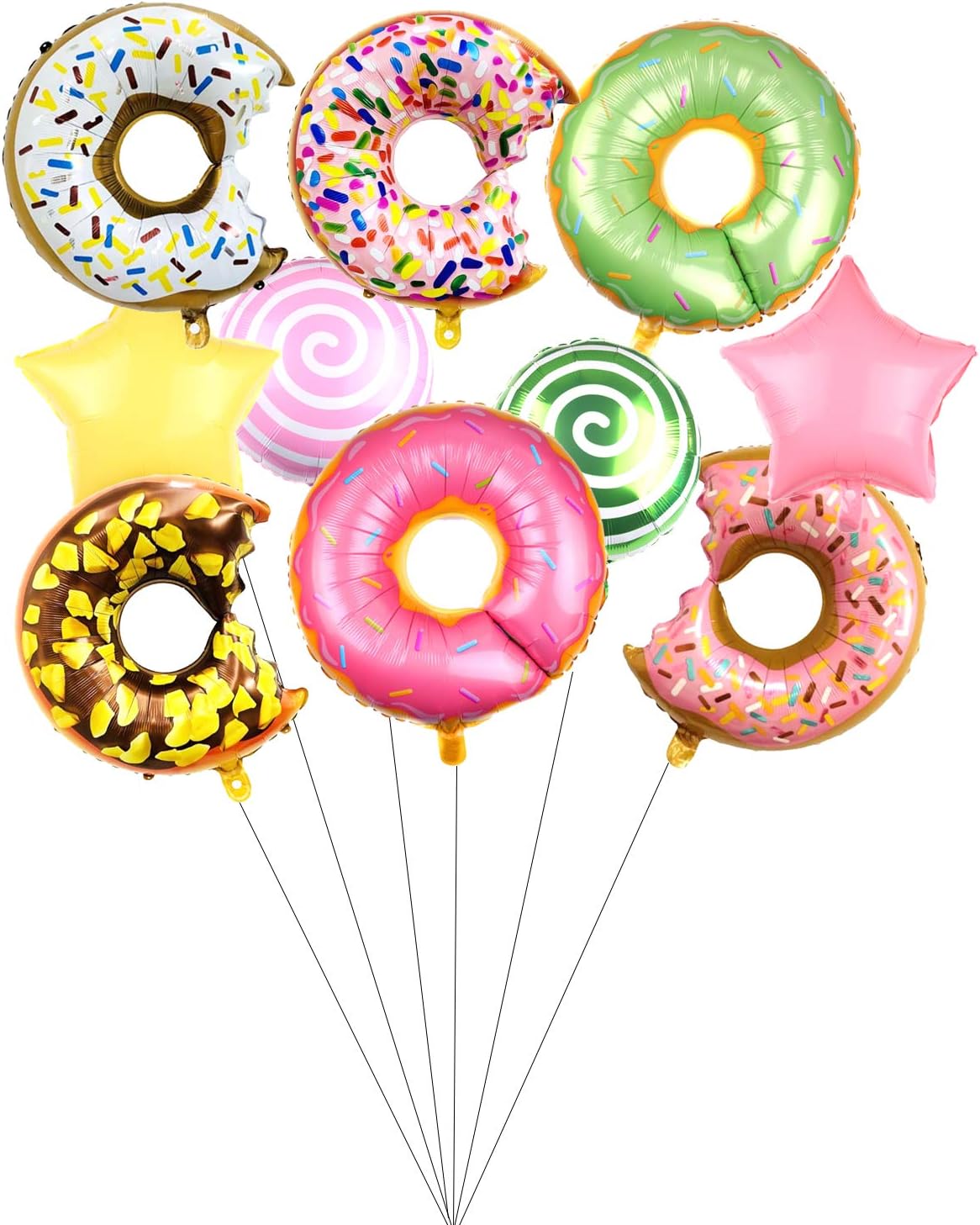 Sprinkle Donut Helium Balloons Doughnut Foil Aluminum Balloons Pink Donut Mylar Foil Balloon