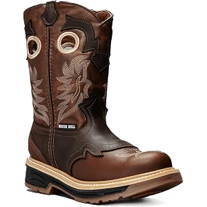 Diamond Bull Men’s Genuine Leather Western Work Boot –,Soft Toe,Composite Toe, Oil & Slip Resistant Outsole, Shock Absorbing