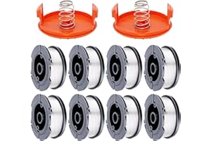 Hechuang 10 Pack Weed Eater Spool Spool Replacement for Black+Decker AF-100 String Trimmers,30ft 0.065" Line String Trimmer Replacement Spool, (8 Replacement Spool, 2 Trimmer Cap, 2 Pack Spring)