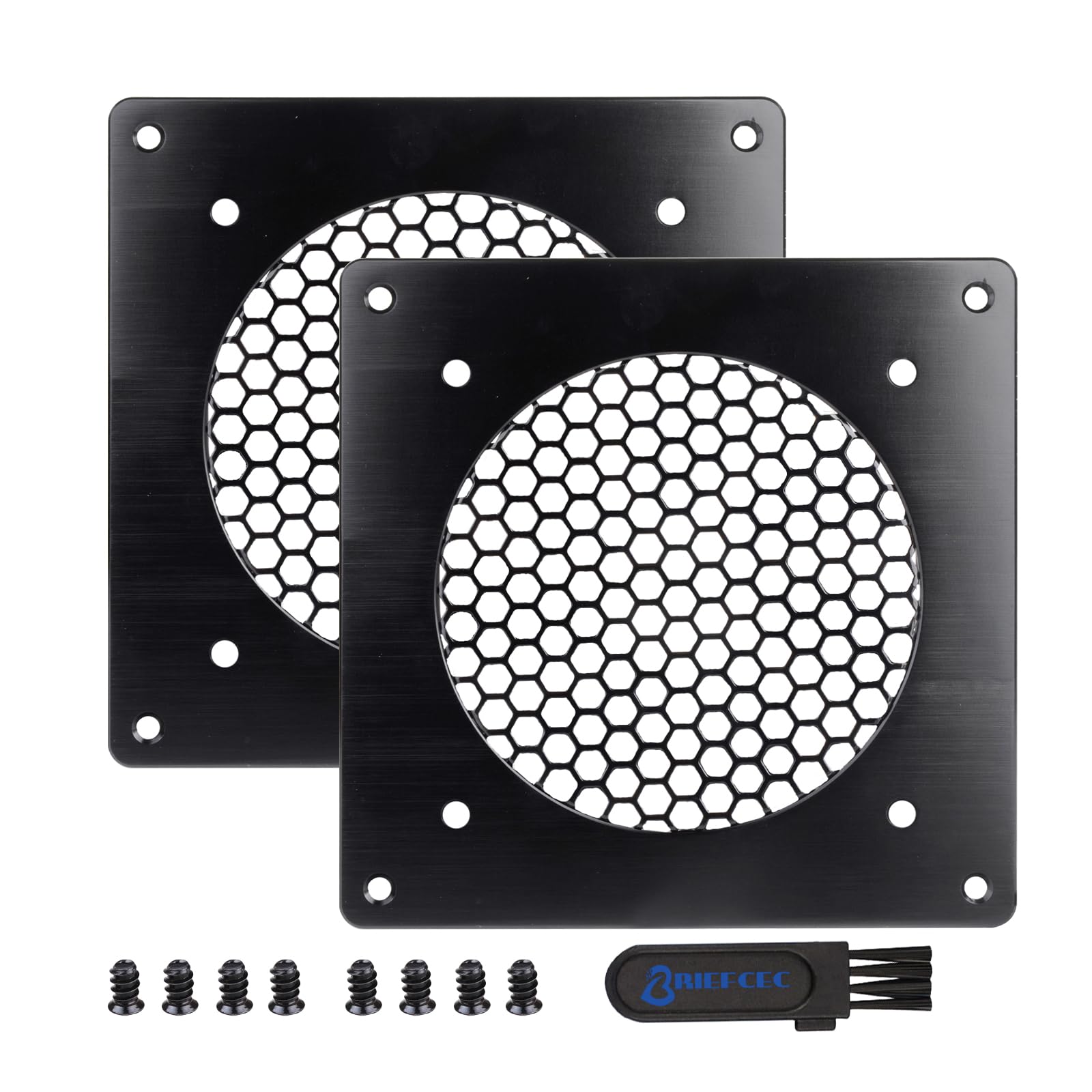 BRIEFCEC Ventilation Grille 120MM Fan Cover Mesh for PC Computer AV Electronic Cabinet, Also Includes Accessories for Installing 120mm Fan (2 Set) — image 1