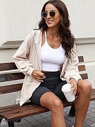 Yanekop Womens Oversized Fall Jackets Zip Up Hoodie