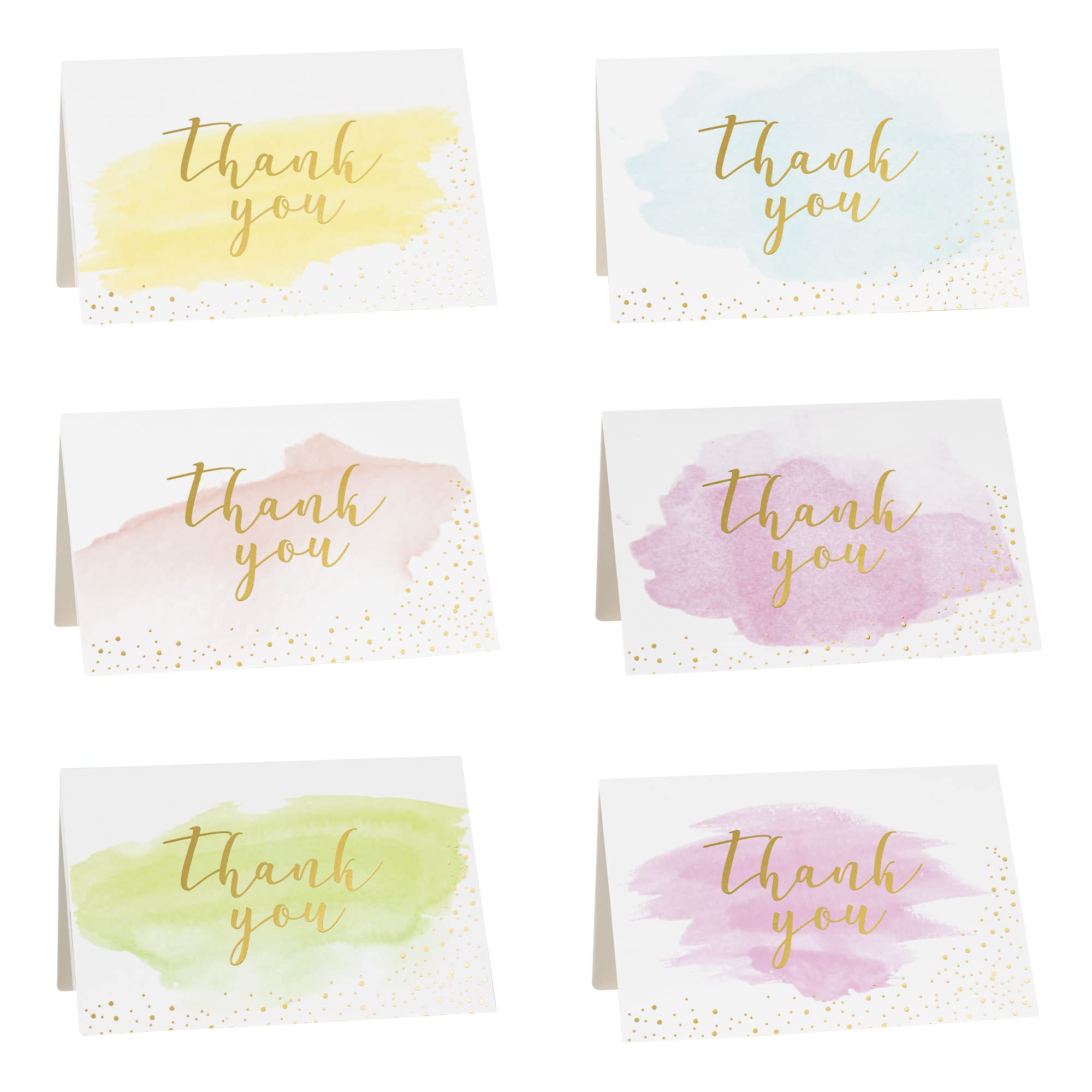 Gyufise 36Pcs Gold and Watercolor Thank You Cards Thank You Notes with 36Pcs Envelopes and Stickers Baby Shower Thank You Cards Wedding Thank You Cards for Wedding Baby Shower Bridal Shower