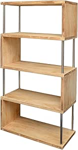 Estantería shabby madera natural de 126cm para libros,oficina,salón y