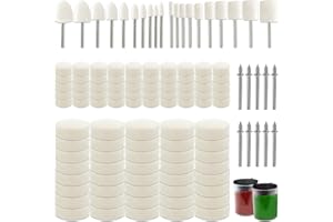 NIANNIAN 122Pcs Polishing Buffing Wheel Kit for Dremel and 2Pcs Polishing Compound 10Pcs 1/8" Shank for Dremel Buffing Wheels